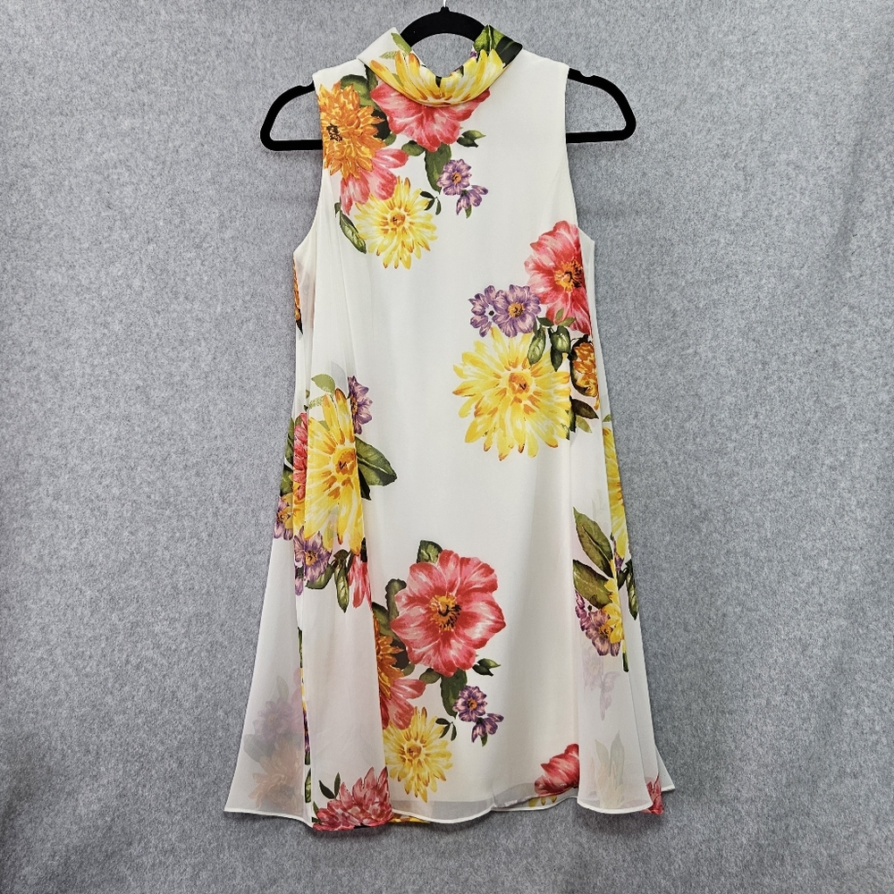 Jessica Howard Floral Mini Dress - White and Multicolor